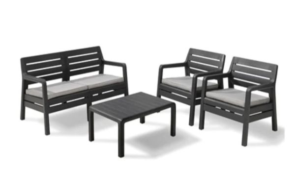 DELANO OUTDOOR LOUNGE SOFA SET GRAPHITE